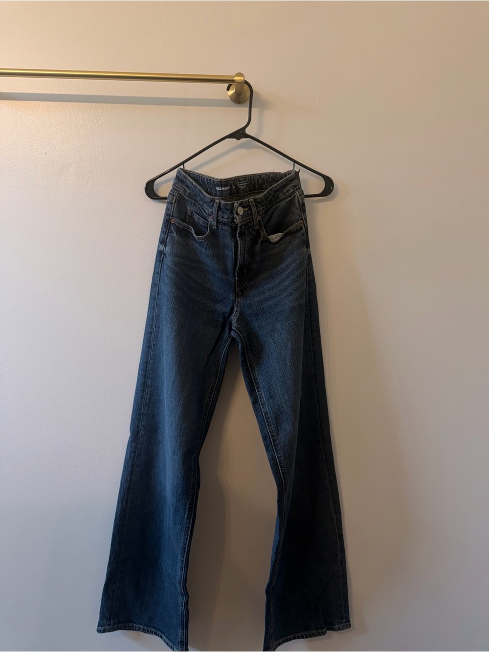 Old Navy Dark Blue Sky High Wide-Leg Jeans